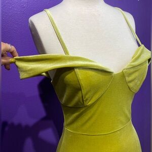 Lime Green Velvet Dress
